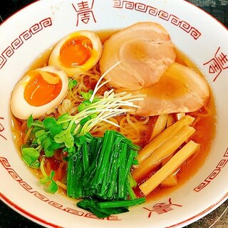 ほうれん草と煮玉子で☆お家で醤油ラーメン